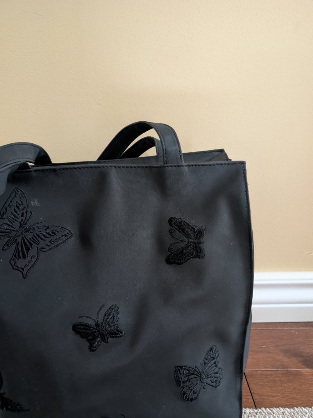 BUTTERFLY PRINT Y2K VINTAGE TOTE BAG - Picture 3 of 8